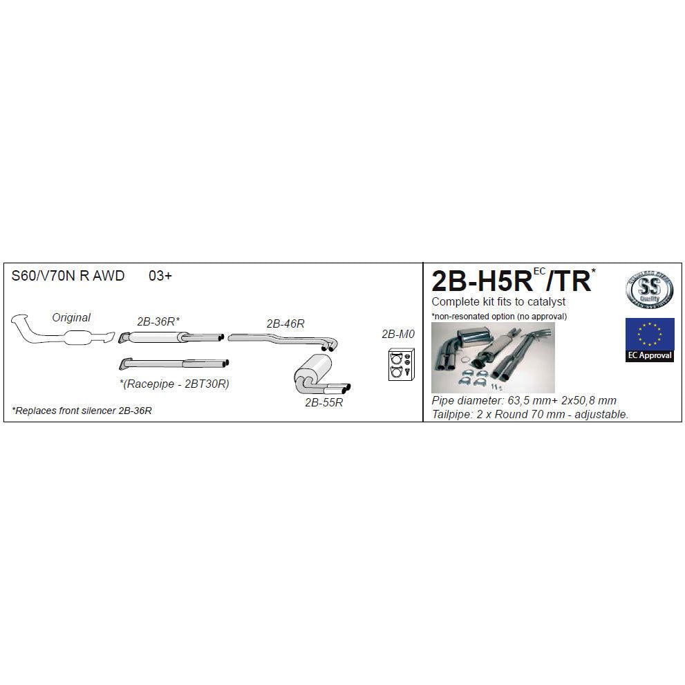 Jetex 2B-H5R / 2B-H5TR exhaust layout diagram