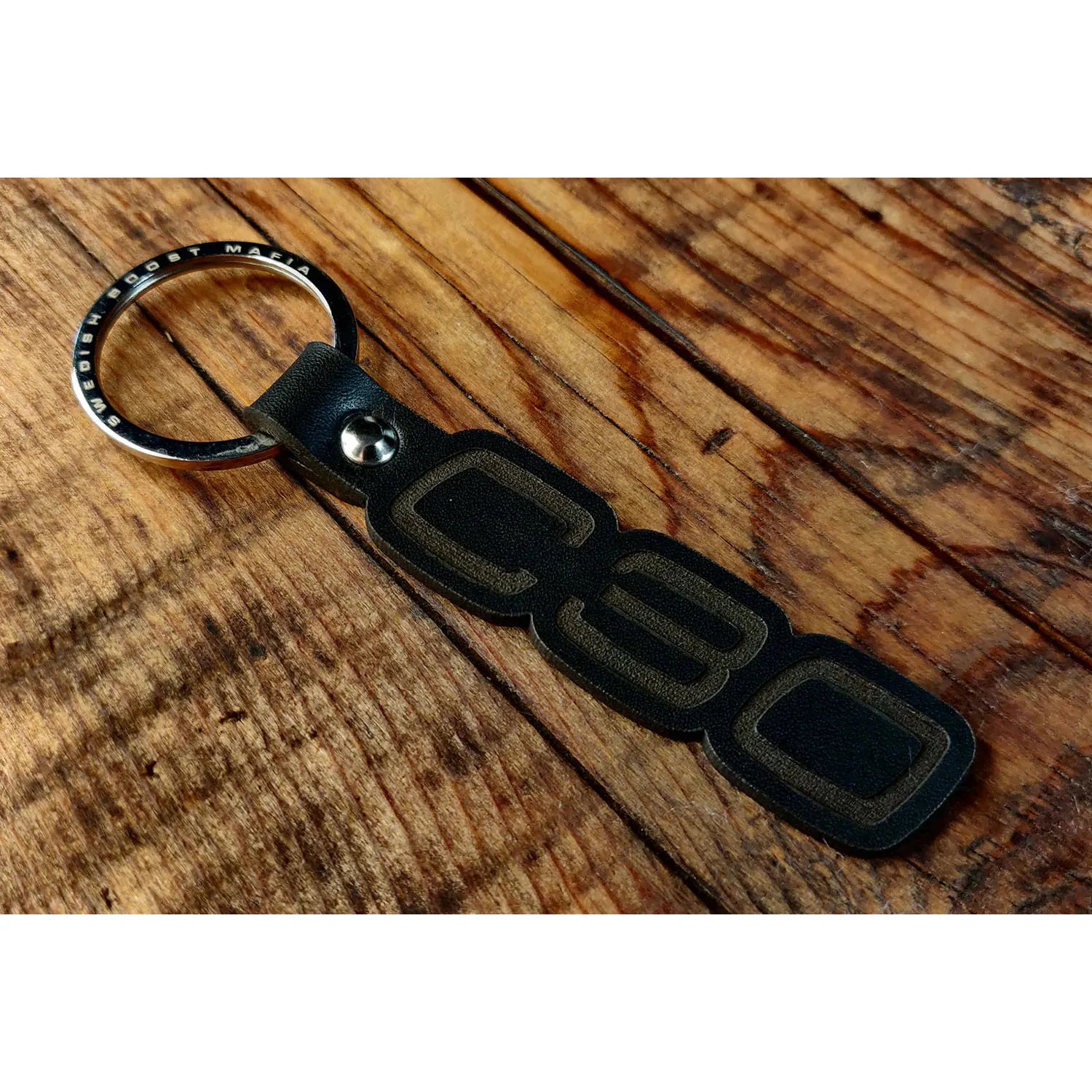 Volvo C30 Leather Key Ring – Hand-Finished Dark Brown