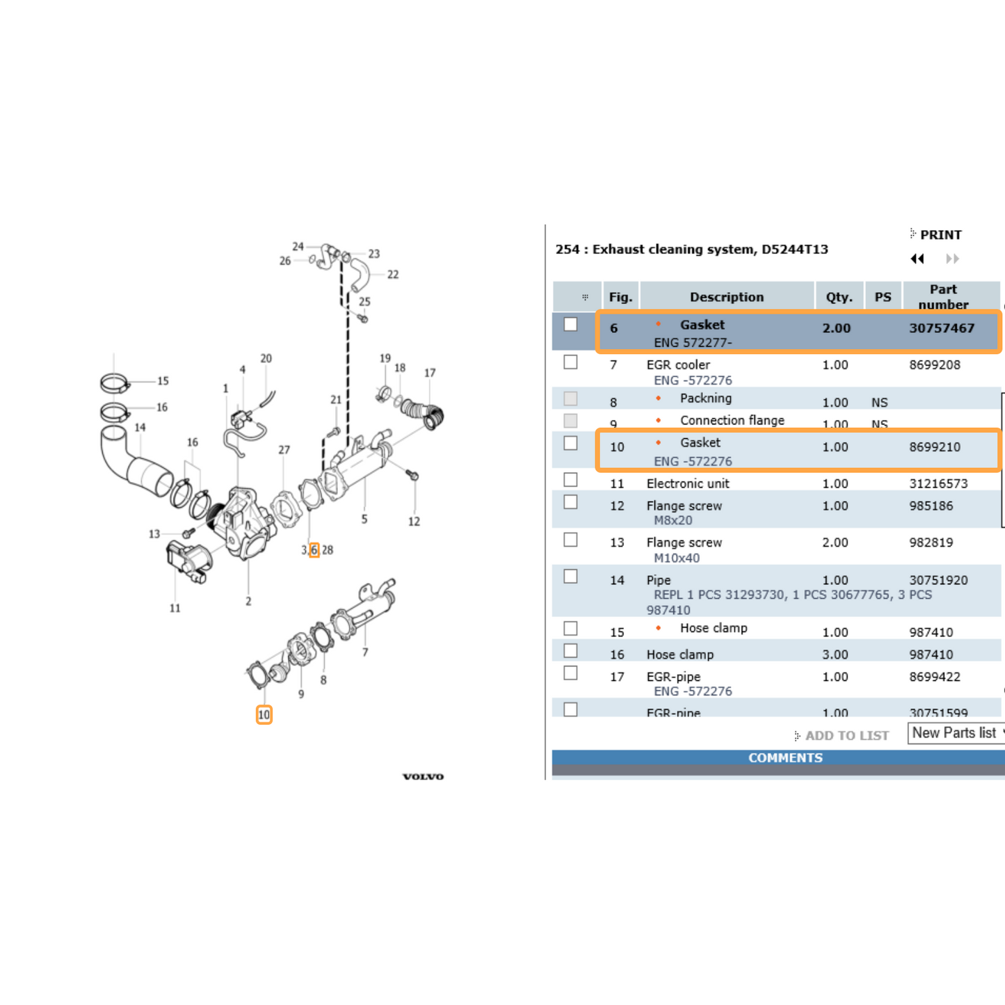 Volvo D5 EGR Blanking Plate (Euro 4 / Euro 5) 5 Cylinder Only