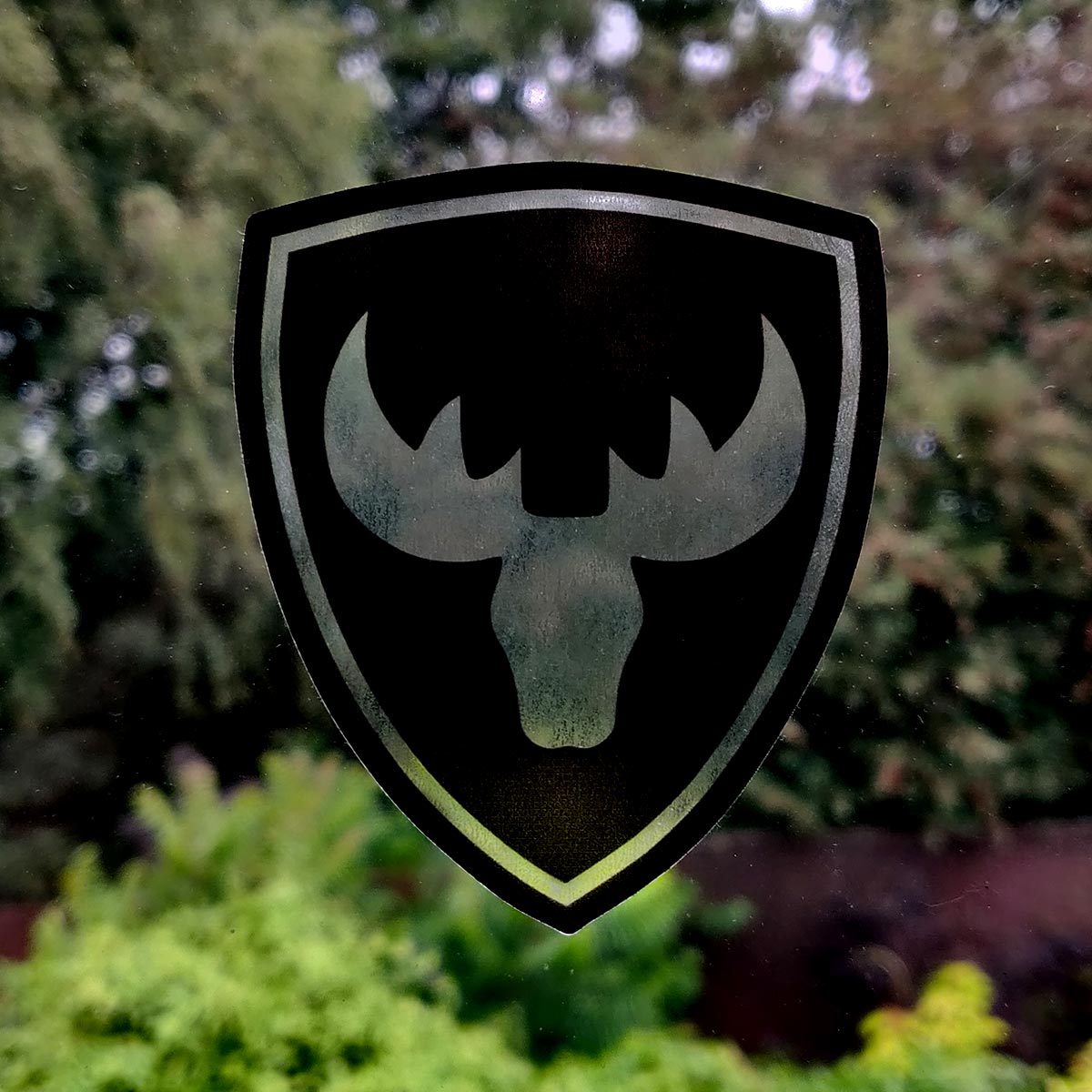 Moose Head Shield 3D Polydome Decal