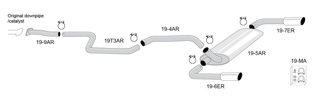 Jetex 19-HGR Cat Back Exhaust System for Volvo C70 Mk2 Diesel - 3