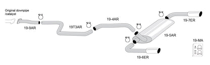 Jetex 19-HGR Cat Back Exhaust System for Volvo C70 Mk2 Diesel - 3