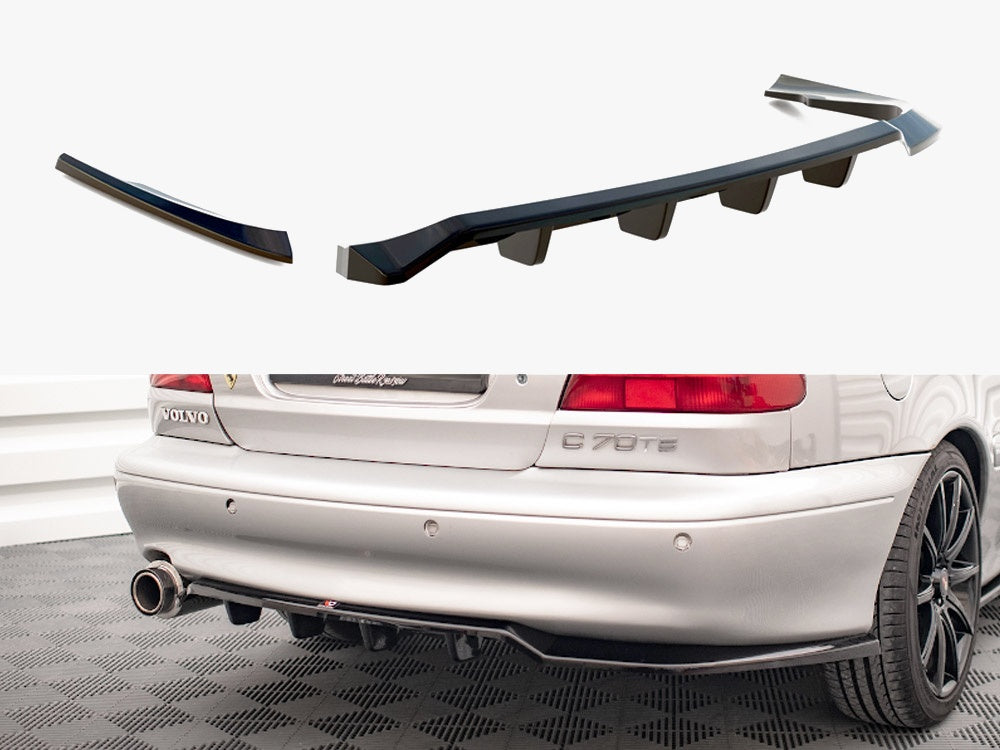 Maxton Design Central Rear Diffuser (Vertical Bars) for Volvo C70 Mk1 (VO-C70-1-RSD1G+RD1G) - 1