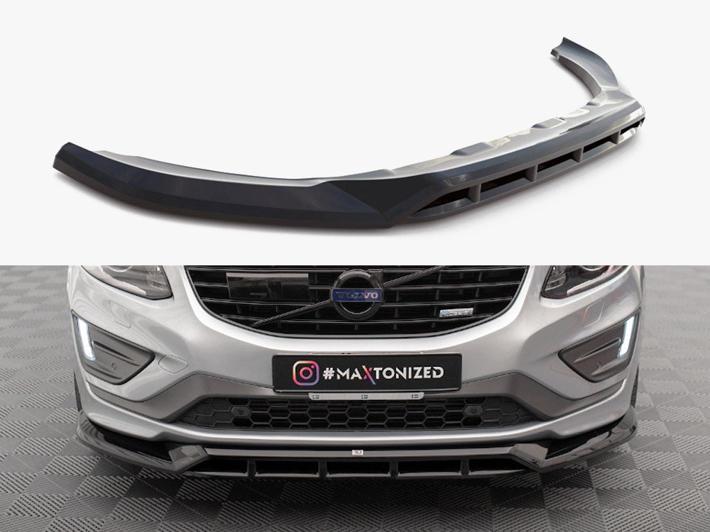 Maxton Design Front Splitter for Volvo XC60 Mk1 Facelift R-Design (VO-XC60-1F-RDESIGN-FD1G+FD1RG) - 1
