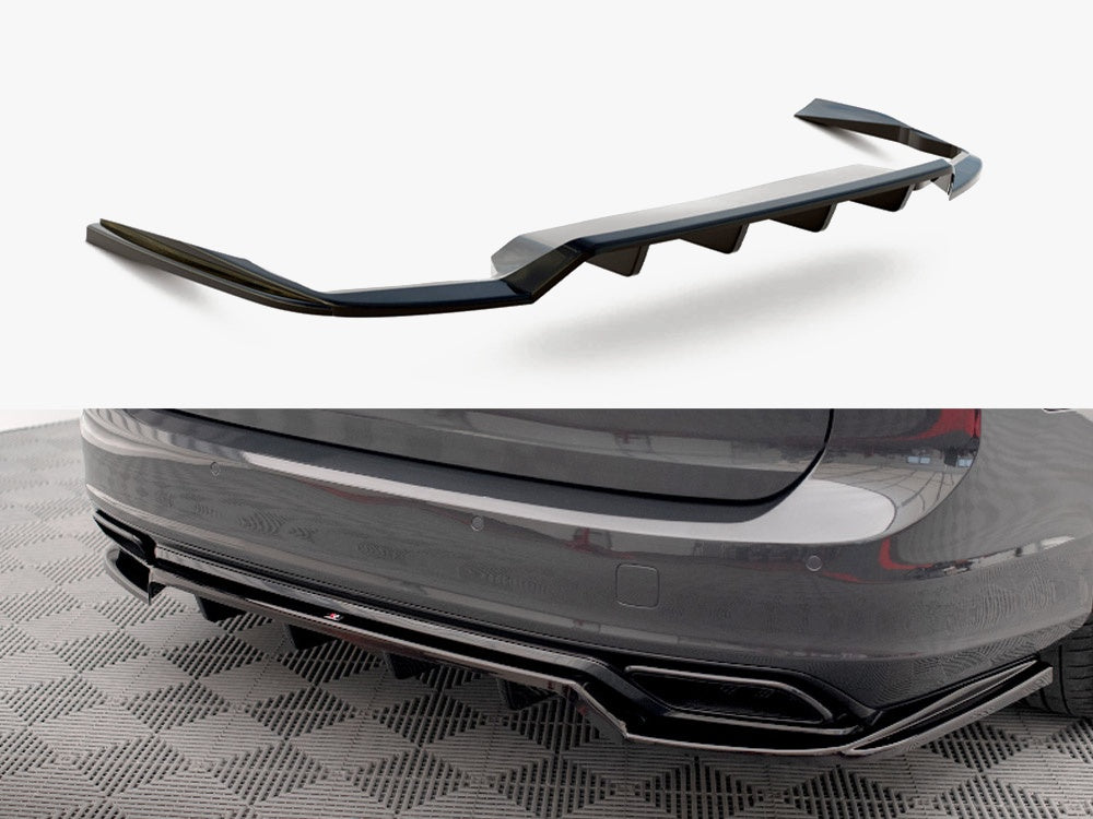 Maxton Design Rear Diffuser (Vertical Bars) for Volvo V90 / S90 R-Design (VO-V90-2-RDESIGN-RD1G+RD2G) - 1