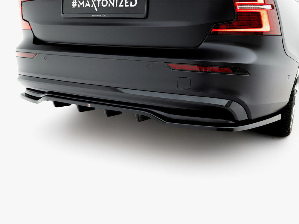Maxton Design Rear Diffuser (Vertical Bars) for Volvo S60 / V60 Mk3 R-Design Facelift (VO-S60-3F-RDESIGN-RD1G+RD2G) - 3