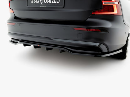 Maxton Design Rear Diffuser (Vertical Bars) for Volvo S60 / V60 Mk3 R-Design Facelift (VO-S60-3F-RDESIGN-RD1G+RD2G) - 3