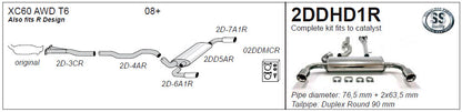 Jetex 2DDHD1R Cat Back Exhaust System for Volvo XC60 T6 AWD - 2
