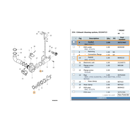 Volvo D5 EGR Blanking Plate (Euro 4 / Euro 5) 5 Cylinder Only