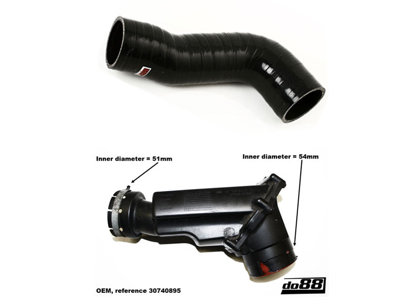 DO88 Silicone Turbo Resonator Hose for Volvo S60 Mk1 / V70 Mk2 / XC70 Mk1 / XC90 Mk1 (KIT102-1S) - 1