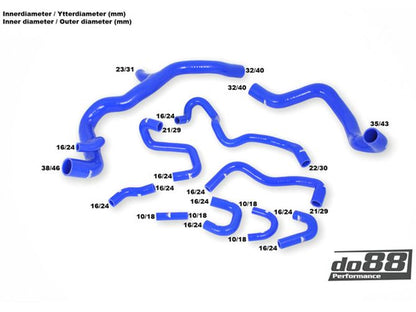 DO88 Silicone Coolant Hose Kit (Automatic) for Volvo S60 Mk2 / V60 Mk1 / V70 Mk3 / S80 Mk2 / XC60 Mk1 (KIT198) - 2