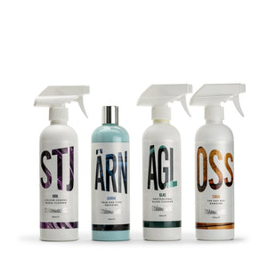 Stjärnagloss More Four Kit - Wheel Cleaner, Tyre/Trim Dressing, Glass Cleaner, Tar/Bug Remover