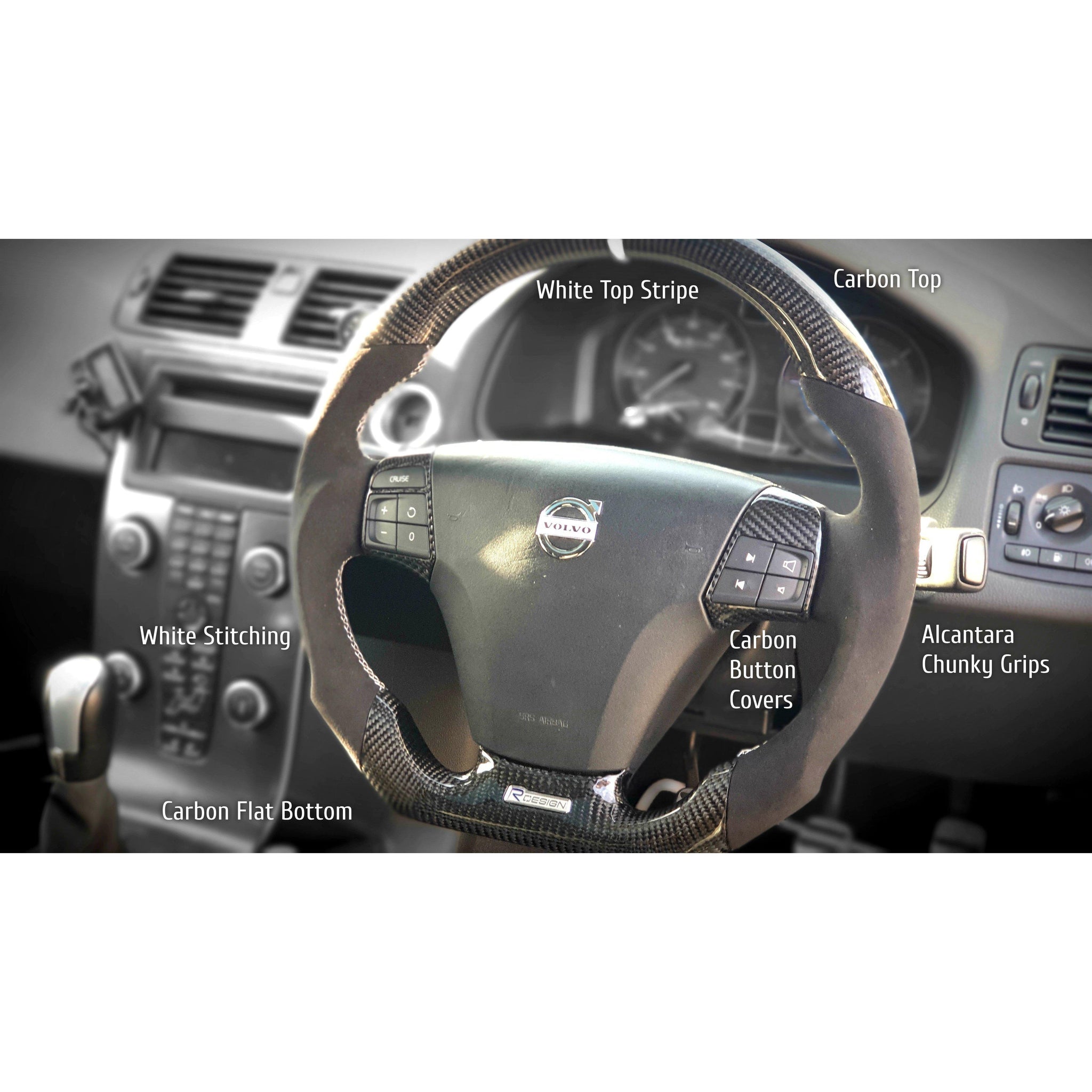 Load Image Into Gallery Viewer Volvo P1 Custom Carbon Fibre Steering Wheel load-image-into-gallery-viewer-volvo-p1-custom-carbon-fibre-steering-wheel